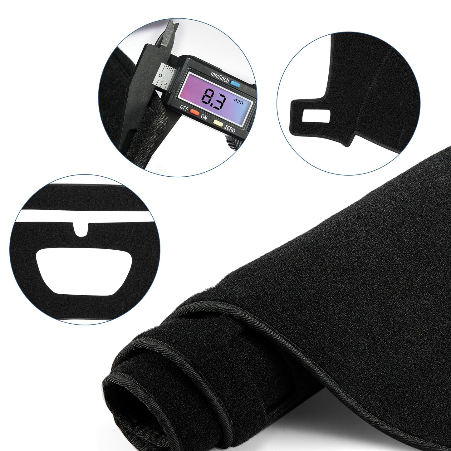 SPEEDWOW Premium Dashboard Cover Mat Carpet Tailored Fit for 2019-2022 Chevrolet Silverado & GMC Sierra 1500/2500HD/3500HD