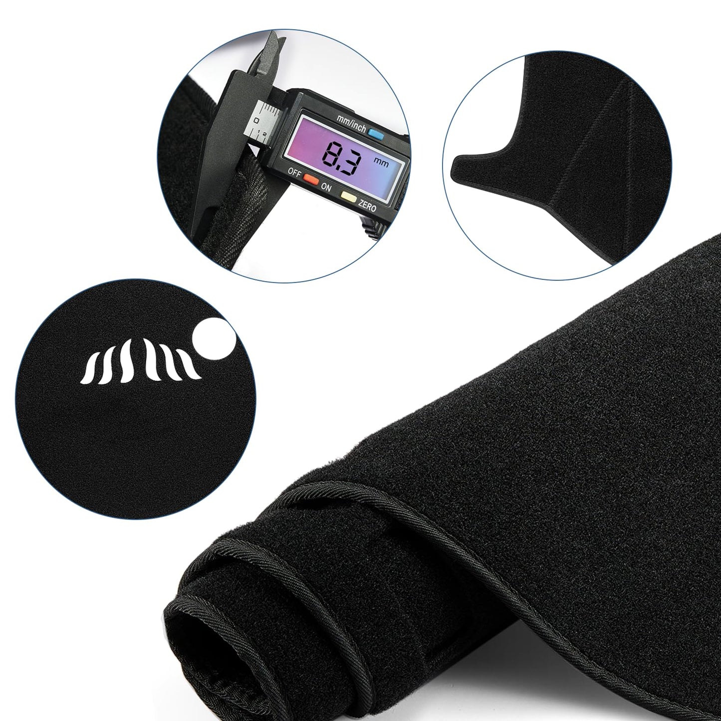 SPEEDWOW Dashboard Dash Cover Mat Carpet Compatible with 2019-2023 Ram 1500/2500/3500