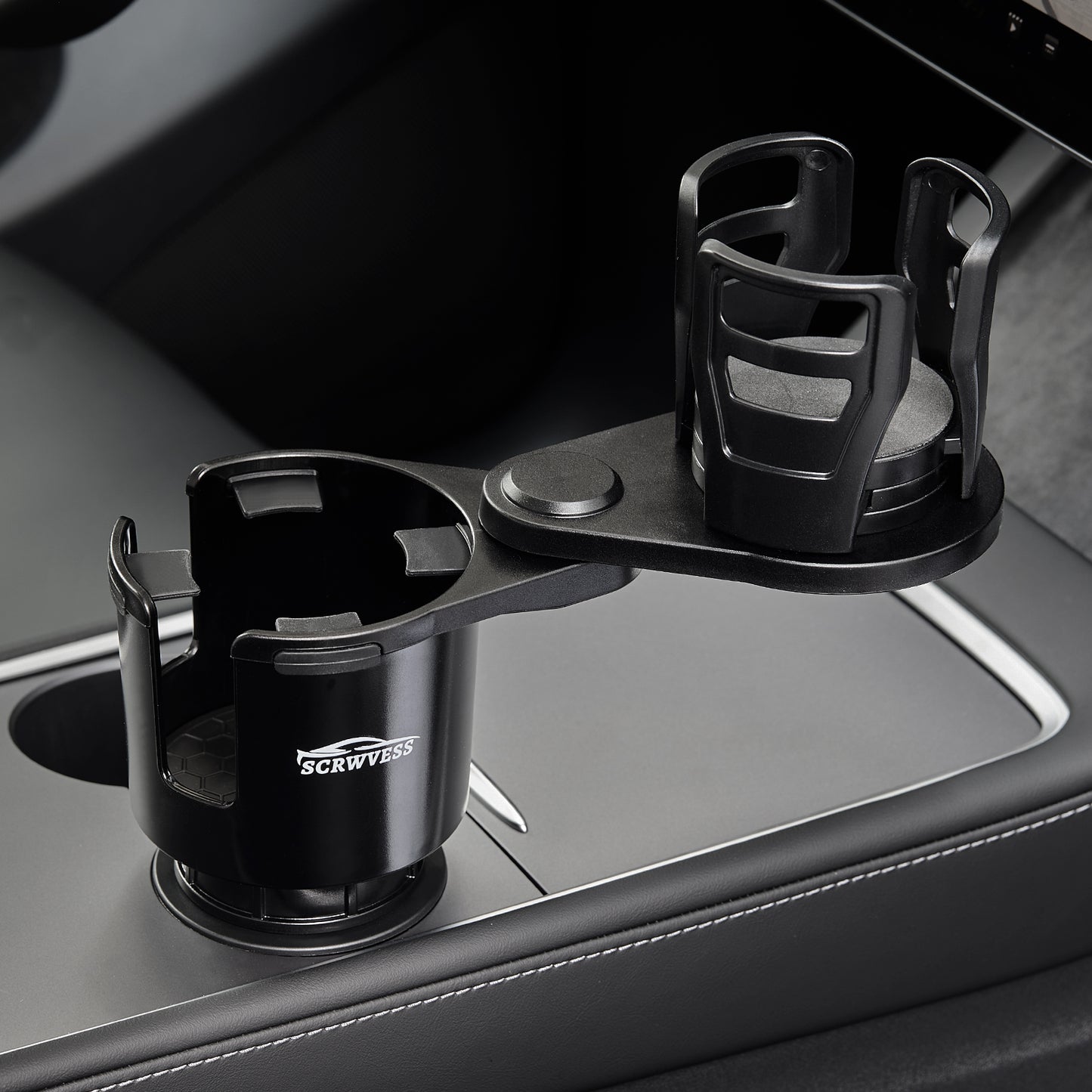 SPEEDWOW 2 in 1 Large Car Cup Holder Extender Adapter with Adjustable Base, Wider Diameter, Universal Car Cup Holder and Organizer for Snack Bottles Cups Drinks