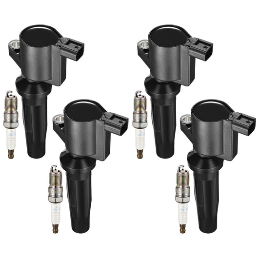 SPEEDWOW Set of 4 FD505 Ignition Coil Pack and AP104 Spark Plugs Compatible with Ford Escape Focus Transit Connect Compatible with Mercury Mariner Tribute 2.0L 2.3L L4 Replaces DG504 DG541 C1453