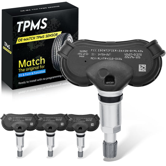 SPEEDWOW 4X TPMS Sensor 42607-0C070 for GM 315MHz, Compatible with Toyota Sequoia/Sienna/Tundra 2007-2020, Replaces 42607-0C050