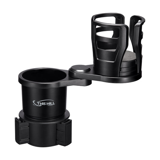 2 in 1 Multifunctional Car Cup Holder Expander with Adjustable Base, Cup Holder Extender for Car for Bottles Cups Drinks Snack