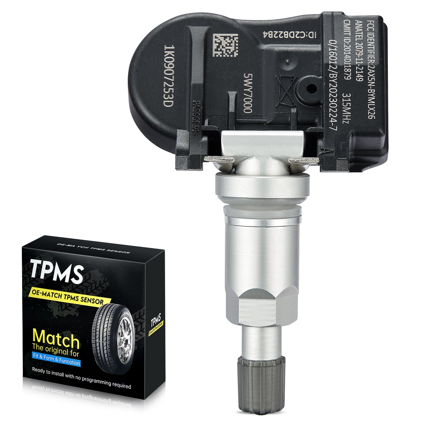1Pc Tire Pressure Sensor TPMS For AUDI VW VOLKSWAGEN 315MHz 1K0907253D