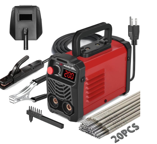 SPEEDWOW Stick Welder 200Amp 110V ARC Welding Machine, Mini Portable IGBT Inverter Welder Kit w/ 20 Rods, Hot Start, Anti-Stick, Arc Force, for 1/16-1/8" Rod