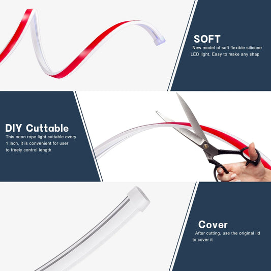 SPEEDWOW Car LED Hood Light Strip,79 Inches White Exterior Flexible Waterproof Hood Light with Dynamic Daytime Running Lights Strip for Car/SUV/Truck
