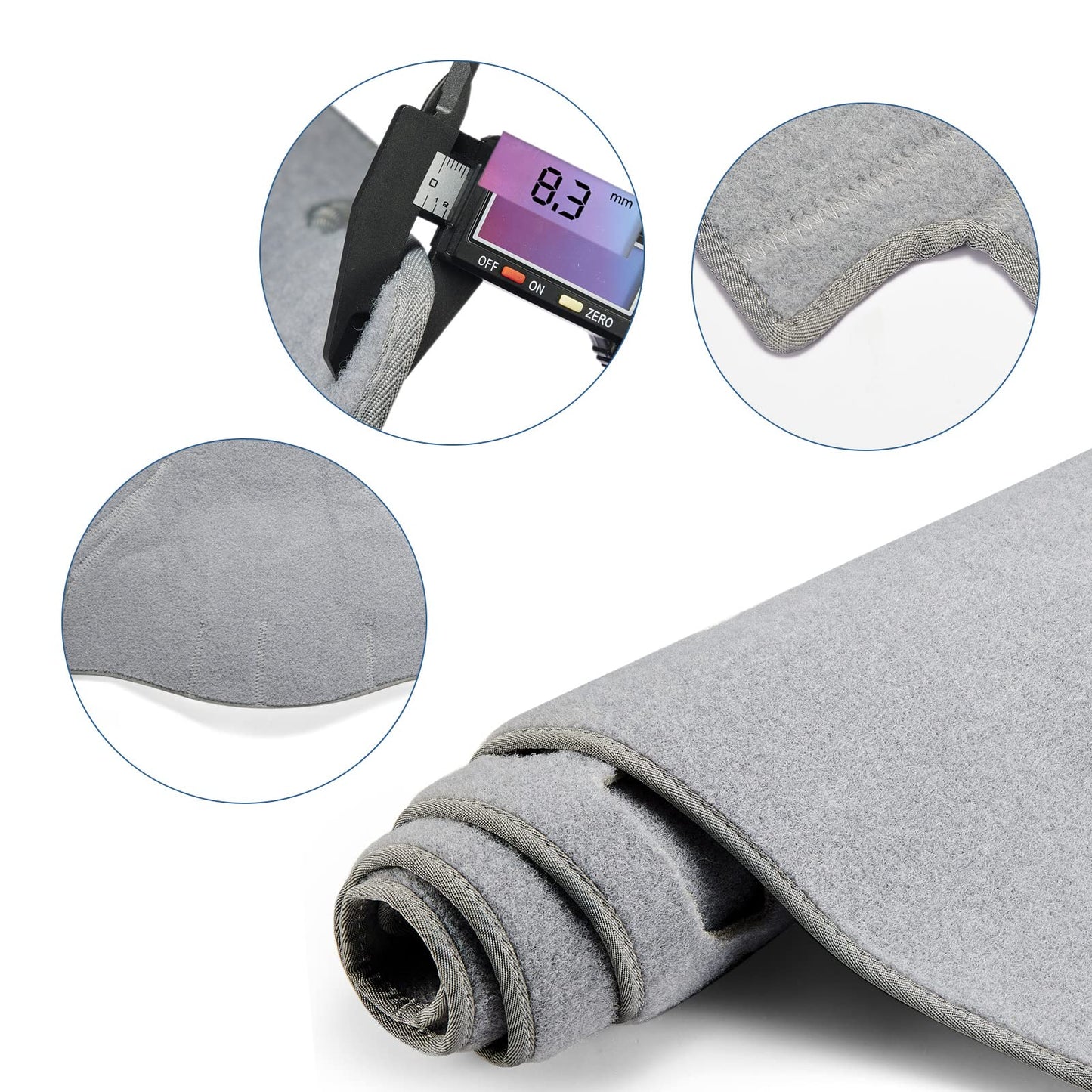 SPEEDWOW Dash Cover, Car Dashboard Cover Mat Carpet Fit for 2007 - 2013 GMC Sierra (SL/SLE/Truck) & Chevy Silverado (LS/LT/Truck) Both with Two Glove Boxes, Gray