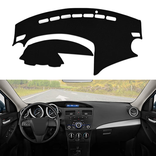SPEEDWOW Premium Black Dashboard Cover Mat Carpet Tailored Fit for 2010-2013 Mazda 3 Sedan, Hatchback & MazdaSpeed 3