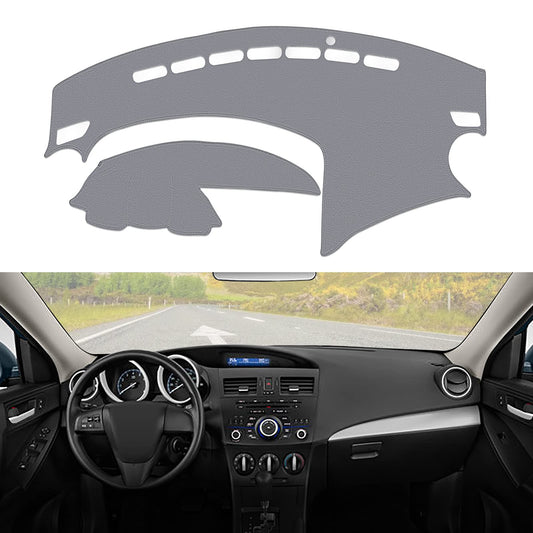 SPEEDWOW High Quality Grey Dashboard Cover Mat Carpet Precise Fit for 2010-2013 Mazda 3 Sedan, Hatchback & MazdaSpeed 3