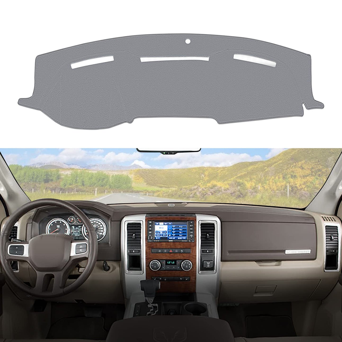SPEEDWOW Dashboard Cover Mat Carpet Precise Fit for 2010-2014 Dodge Ram 1500/2500/3500