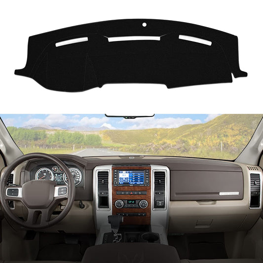 SPEEDWOW High Quality Black Dashboard Cover Mat Carpet Precise Fit for 2010 - 2014 Dodge Ram 1500/2500/3500