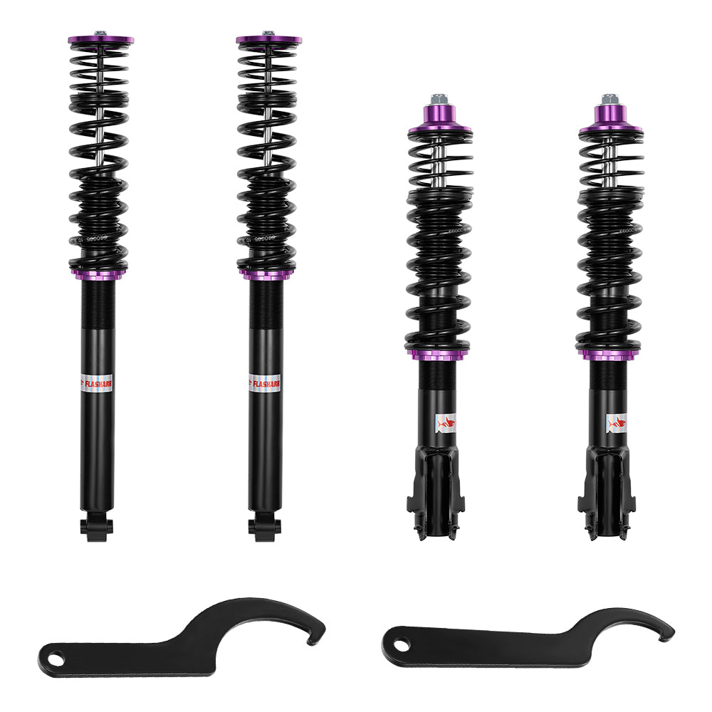 SPEEDWOW Coilovers Kits for 1983-2000 VW MK2 MK3, 32 Levels Damper Adjustable Coilovers Suspension Kit Shock Absorbers Struts Coilover Lowering Kit