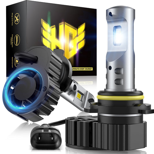 High Performance 70W 6500K 20000LM IP68 - Rated LED Headlight Bulbs (2 Pcs) Precise Fit for Toyota, Nissan, Honda (M9F, 9005/HB3)