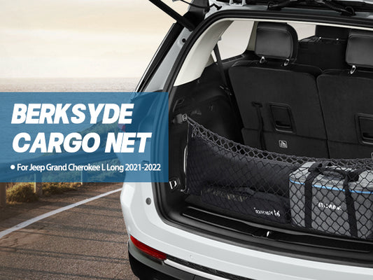 SPEEDWOW Envelope Style Cargo Net, Great Fit for Jeep Grand Cherokee L Long 2021-2022 Car Accessories, Car Trunk Organizer Net, Jeep Cargo Net with Metal Hooks