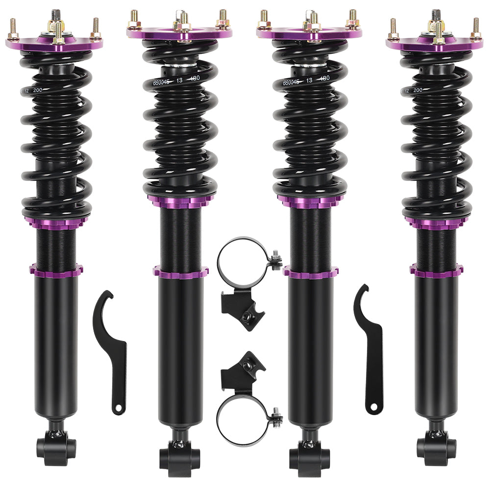 SPEEDWOW Coilover Shocks Kits for 1986-1993 Toyota Supra JZA70 MA70 GA7, 24 Levels Damper Adjustable Coilovers Suspension Struts Kit, Twin-Tube Lowering Kit