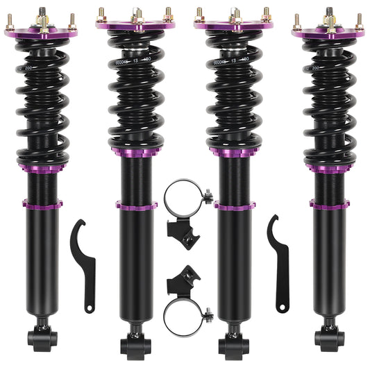 SPEEDWOW Coilover Shocks Kits for 1986-1993 Toyota Supra JZA70 MA70 GA7, 24 Levels Damper Adjustable Coilovers Suspension Struts Kit, Twin-Tube Lowering Kit