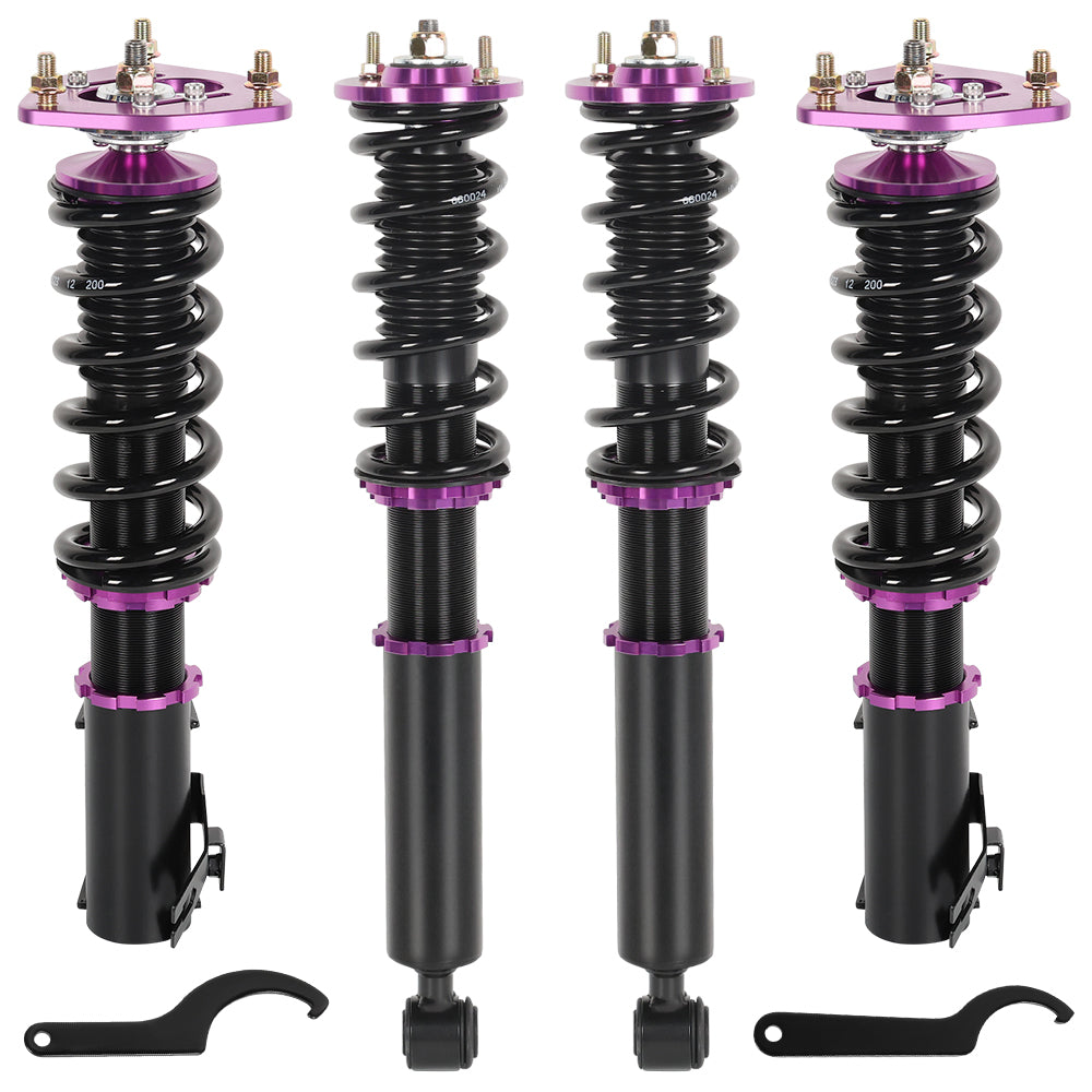 SPEEDWOW Coilovers Shocks Kits for 1988-1994 Nissan S13 240SX, 24 Levels Damper Adjustable Coilovers Suspension Struts Kit, Twin-Tube Lowering Kit