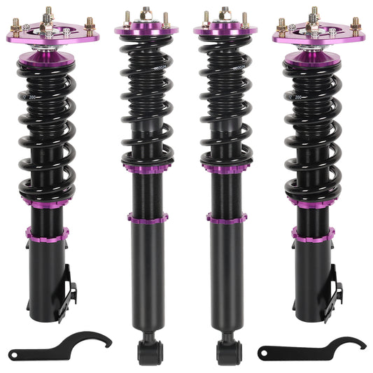 SPEEDWOW Coilovers Shocks Kits for 1988-1994 Nissan S13 240SX, 24 Levels Damper Adjustable Coilovers Suspension Struts Kit, Twin-Tube Lowering Kit
