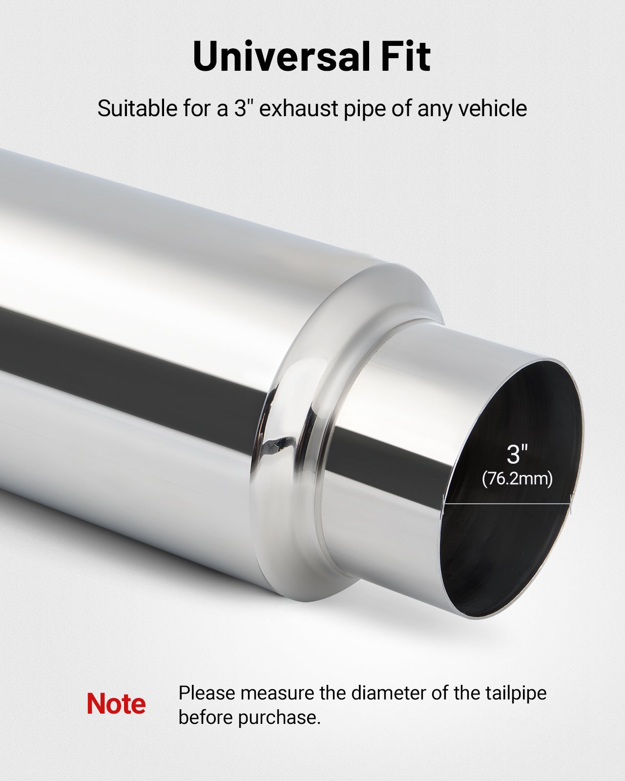 SPEEDWOW 3" Inlet 4" Outlet Exhaust Muffler, Straight Through Stainless Steel Exhaust Tip 18.5" Length Universal for Car Sedan SUV Truck Vehicles (Burnt)