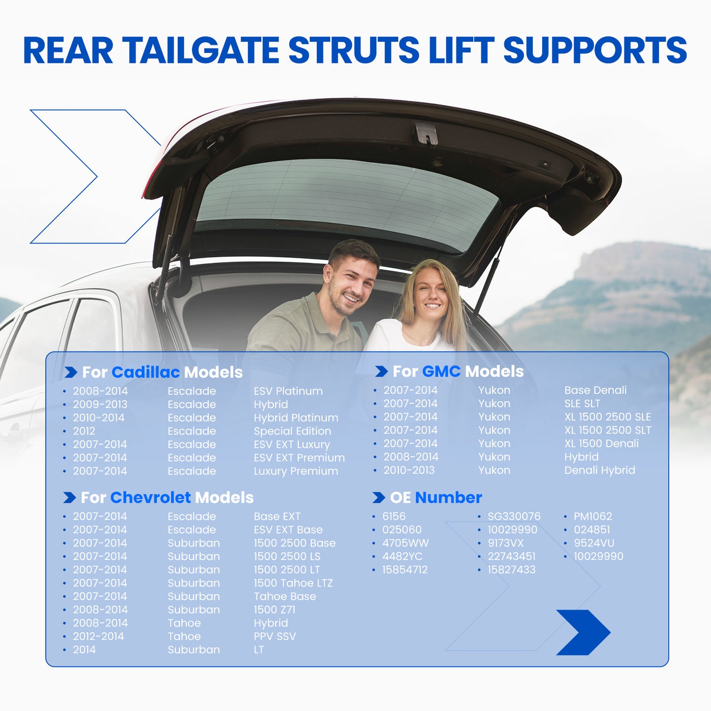 SPEEDWOW 23.15in Rear Hatch Struts Lift Support, 6156 Tailgate Liftgate for 2007-2014 Chevrolet Suburban 1500, 2500 and 2007-2014 GMC Yukon