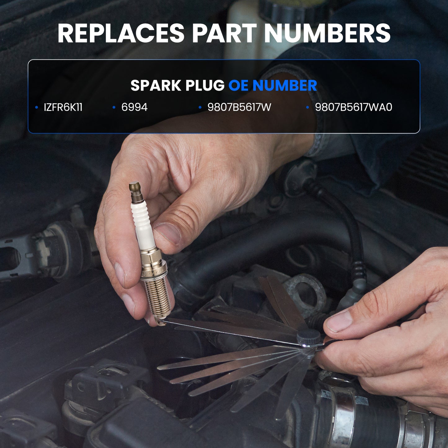 SPEEDWOW Set of 4 Iridium Spark Plugs 9807B-561BW for 2002-2006 RSX 2003-2007 Accord 2006-2011 Civic 2002-2009 CR-V