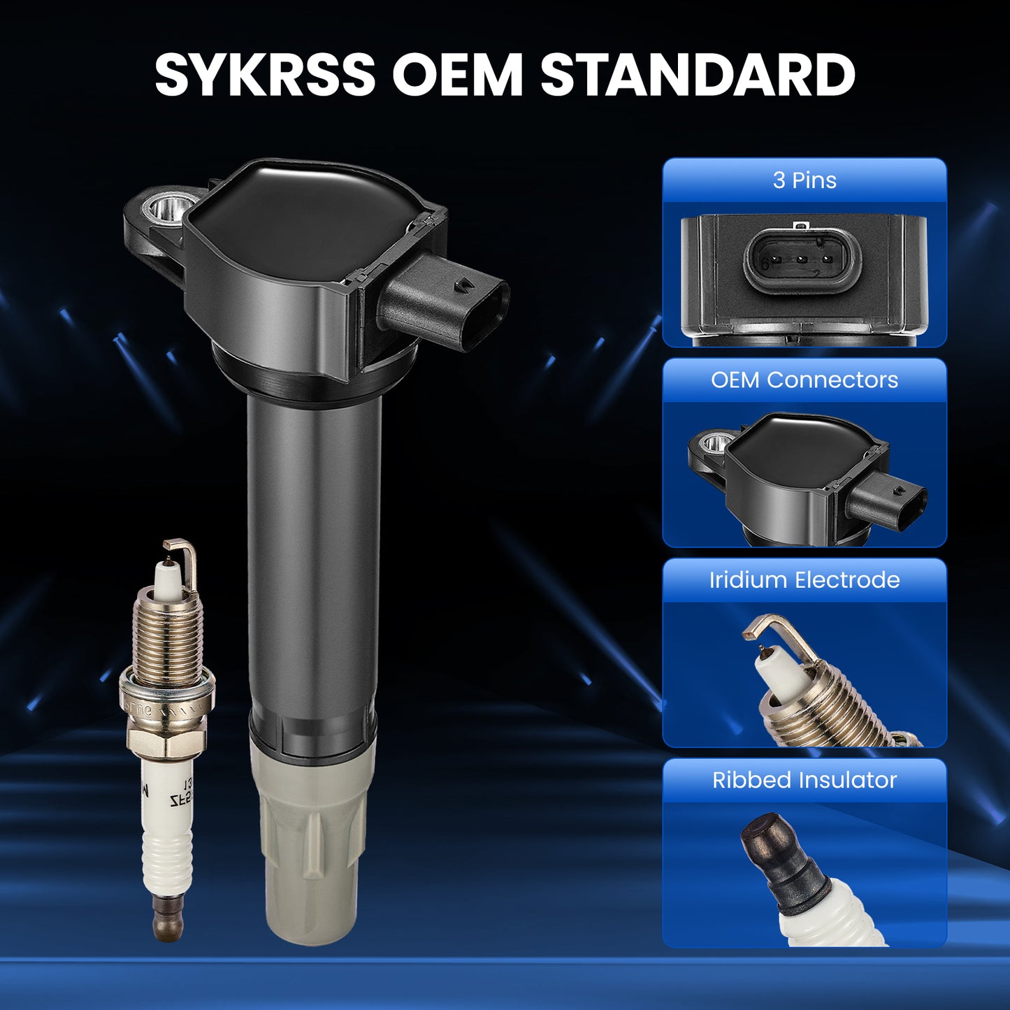 SPEEDWOW Set of 6 UF502 Ignition Coil Pack and 7781 Spark Plugs Compatible with Dodge Avenger Charger Journey Nitro, Chrysler Sebring Pacifica V6 Replaces 04606869AB 4606869AA 4606869AB