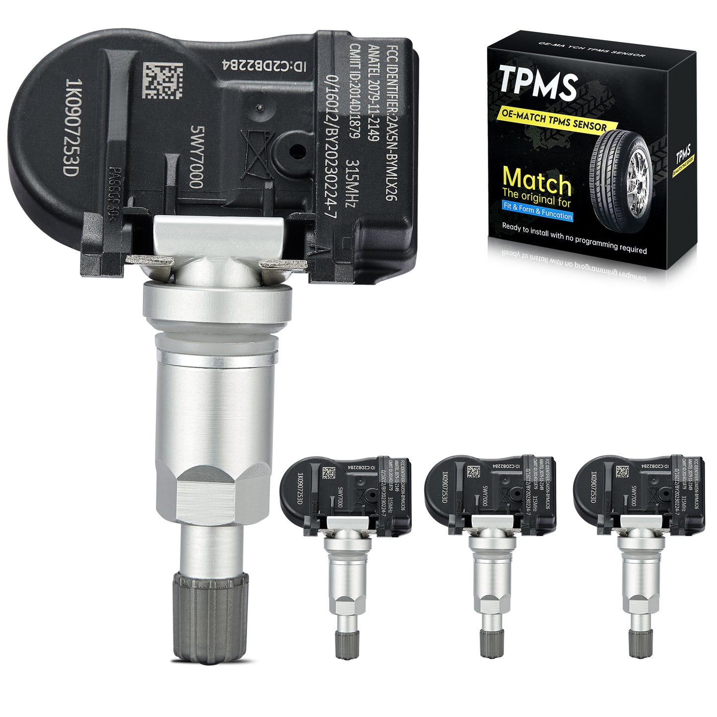 1Pc Tire Pressure Sensor TPMS For AUDI VW VOLKSWAGEN 315MHz 1K0907253D