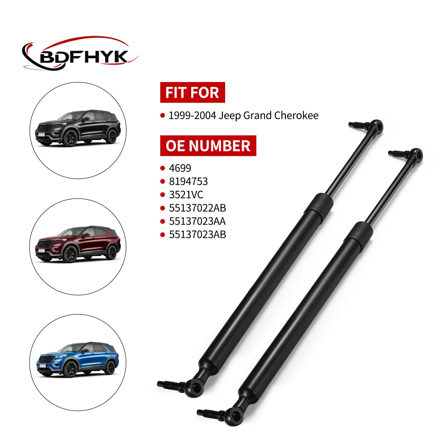 SPEEDWOW 18Inch 40lb/178N Rear Hatch Struts Lift Support, Gas Shocks Spring for Jeep Grand Cherokee 1999-2004 (2 Packs)