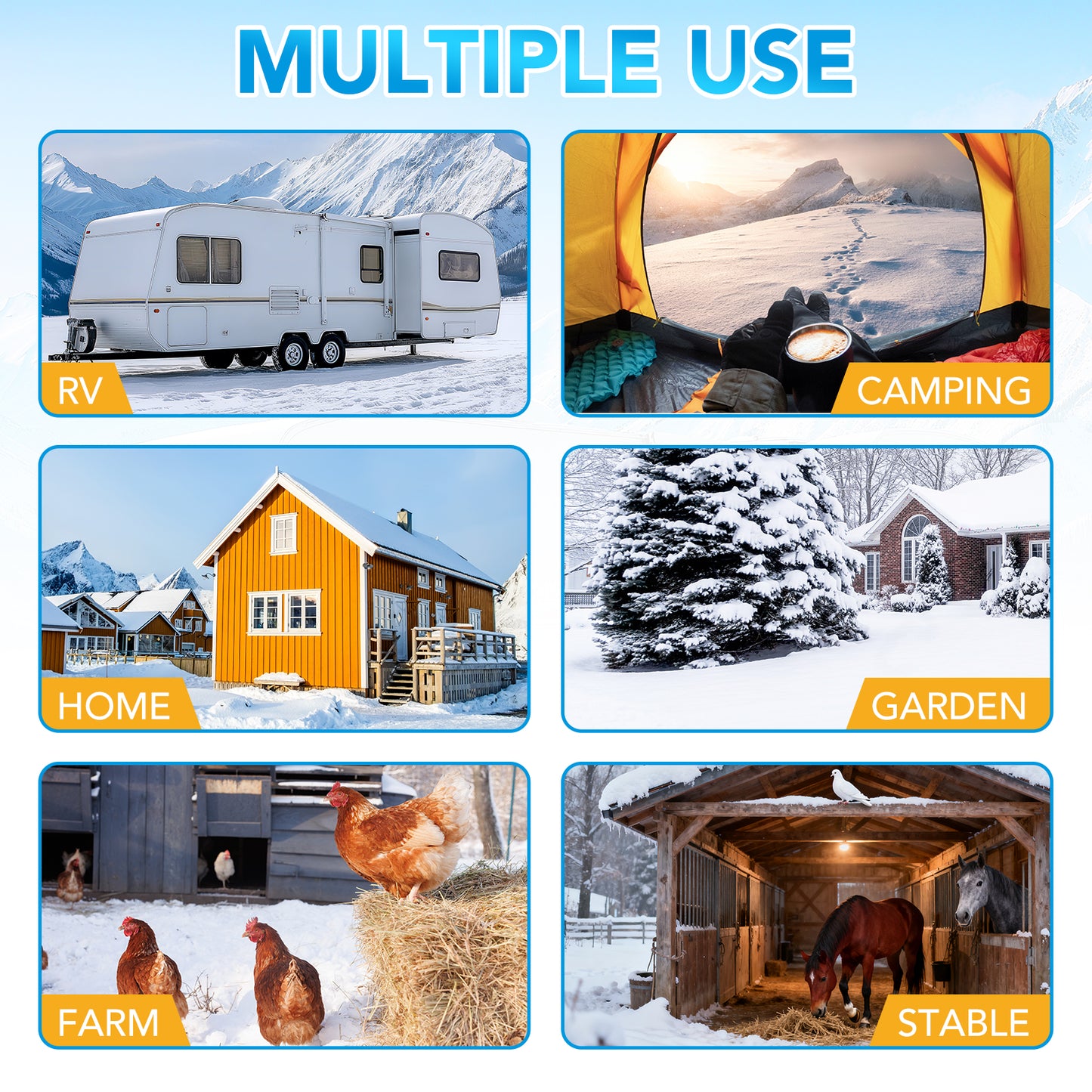 15FT Heated Drinking Water Hose for RV, Water Line Freeze Protection Down to -43.6°F/-42°C Heavy Duty Heated RV Fresh Water Hose for RV, Camper, Energy Saving Thermostat, No Leaks, Lead and BPA Free