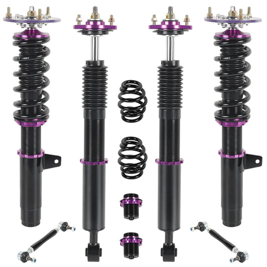 SPEEDWOW Coilovers Kits for 2001-2005 BMW 325Ci, 24 Levels Damper Adjustable Coilovers Suspension Struts Kit, Twin-Tube Lowering Kit