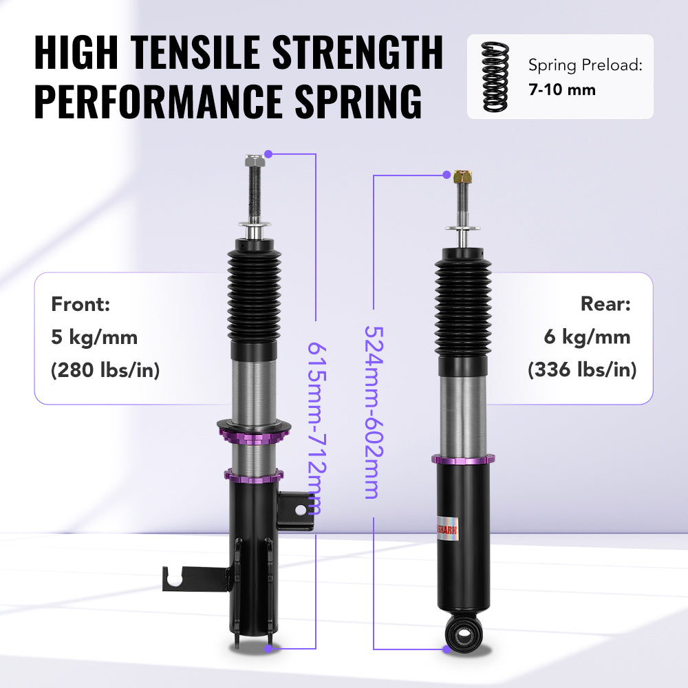 SPEEDWOW Coilovers Shocks Kits for 2013 - 2015 Chevrolet Malibu, 32 Levels Damper Adjustable Coilovers Suspension Struts Kit
