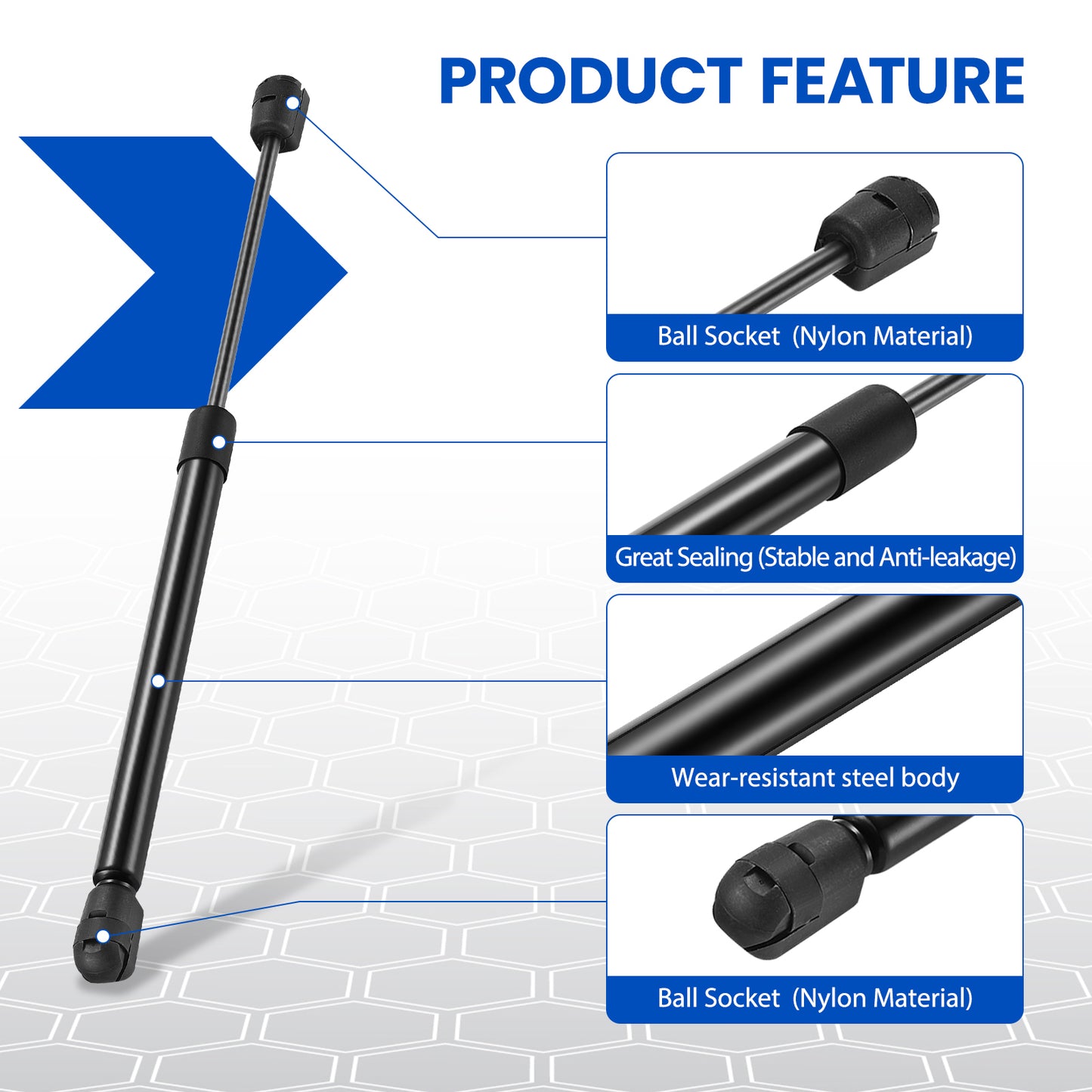 SPEEDWOW 14 inch 35Lbs/156N Lift Struts Support, Gas Shocks Fit Leer Camper Shell Truck Topper Rear Window, Pickup Toolbox Lid Door, 2Pcs