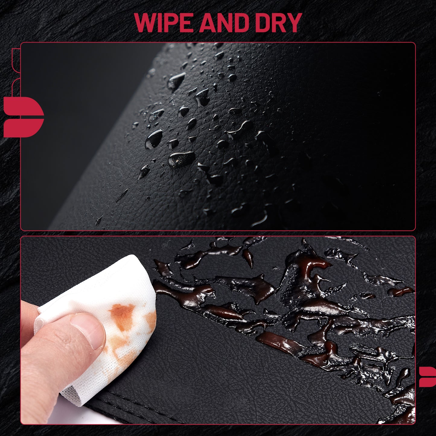 SPEEDWOW PU Leather Dash Pad for 2010-2018 Dodge Ram 1500 2500 3500, Sun Protection Anti-Vertigo Mat Blanket, Waterproof Non-Slip Dashboard Cover, Dustproof & Scratch-Resistant, Black
