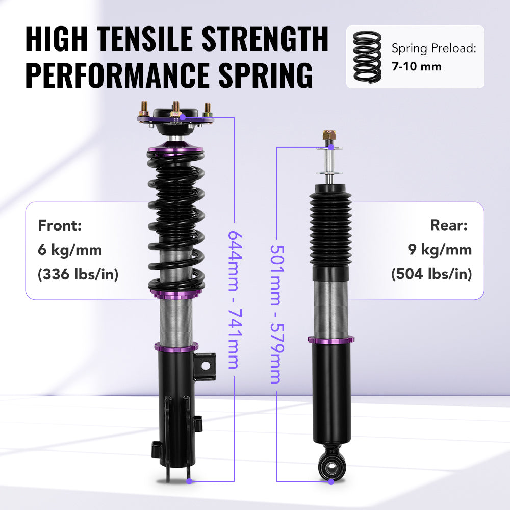 SPEEDWOW Coilovers Kits for 2015 - 2019 Hyundai Sonata, 32 Levels Damper Adjustable Coilovers Suspension Kit Shock Absorbers Struts Coilover Lowering Kit