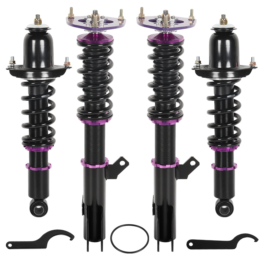 SPEEDWOW Coilovers Kits for 2003-2008 Toyota Corolla Matrix XRS E120 E130, 24 Levels Damper Adjustable Coilovers Suspension Struts Kit, Twin-Tube Lowering Kit,Purple