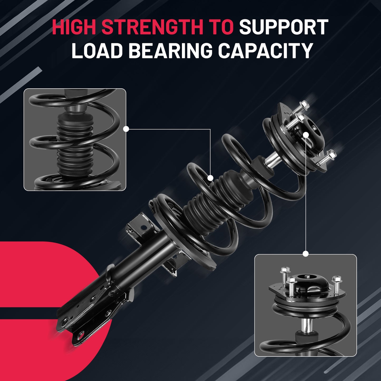 SPEEDWOW Front Complete Struts & Rear Shock for 2009-2012 Chevy Traverse Buick Enclave