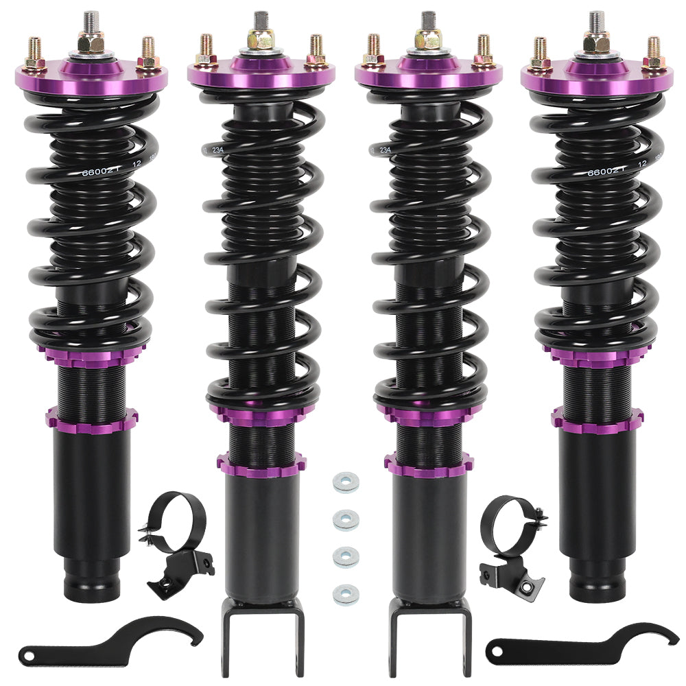SPEEDWOW Coilovers Shocks Kits for 1988-1991 Honda ED Civic CRX DA Acura Integra, 24 Levels Damper Adjustable Coilovers Suspension Struts Kit, Twin-Tube Lowering Kit