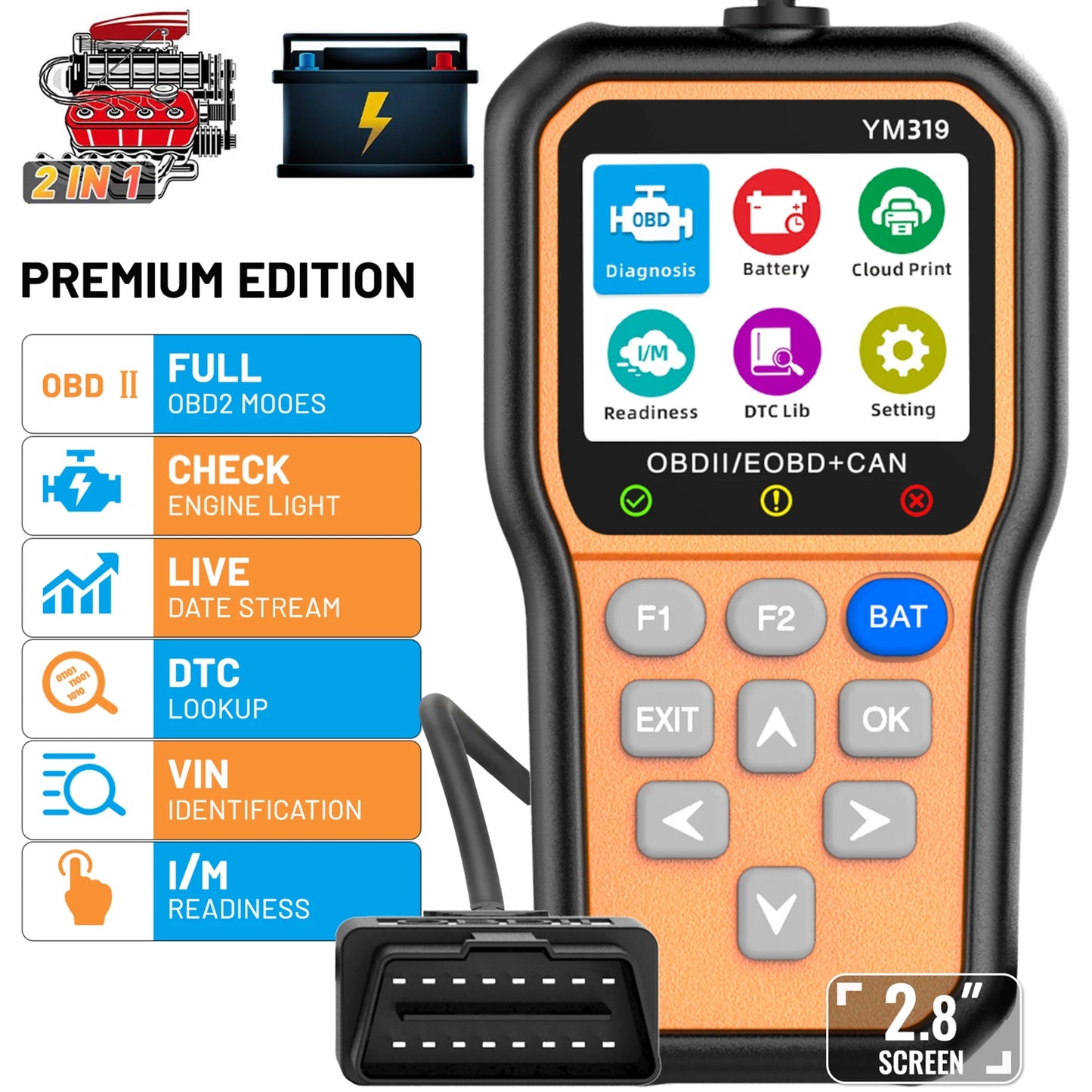 SPEEDWOW OBD2 Scanner, Car Code Reader, Auto Diagnostic Tool for Check Engine Light, Car Scanner for All Vehicles since 1996