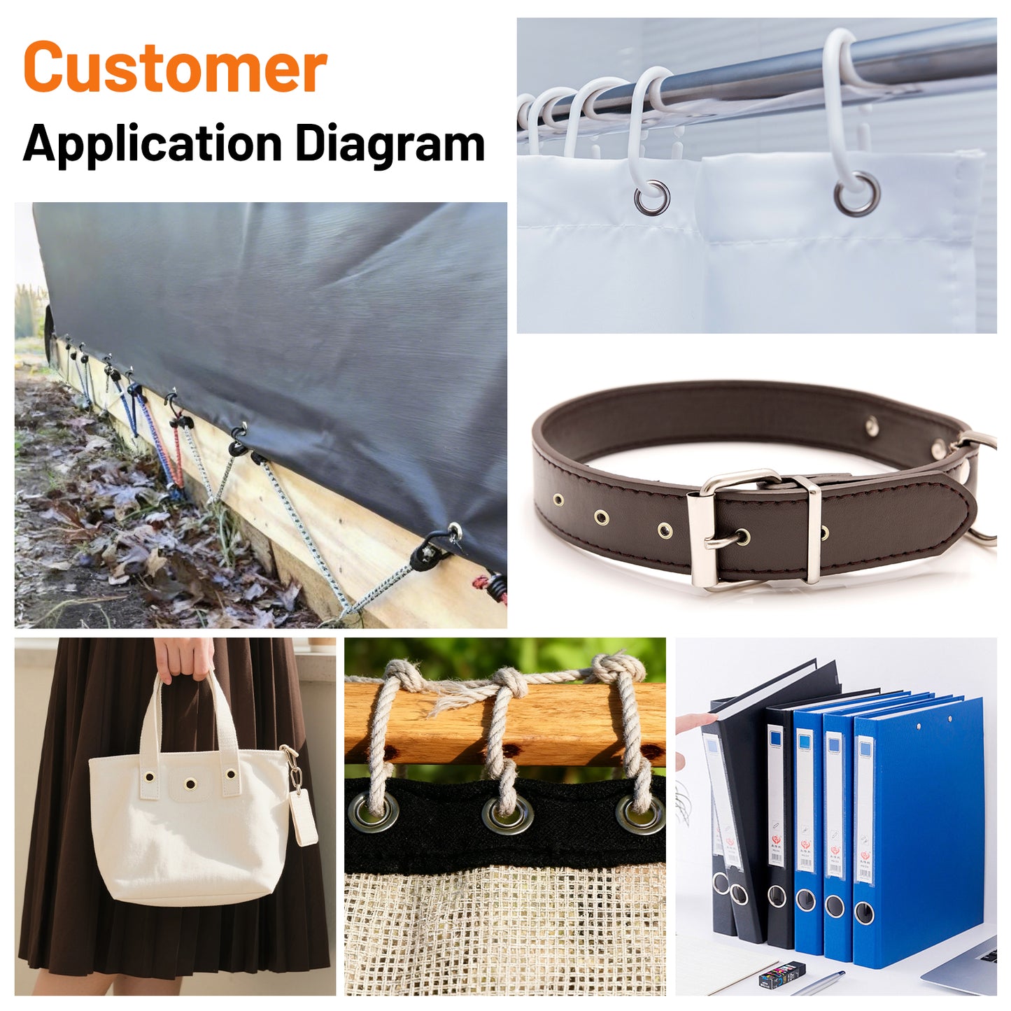 SPEEDWOW Grommet Tool Kit, 3/8 Inch Grommet Kit with 500pcs Grommets Eyelet Plier Set, Handheld Eyelet Hole Punch Pliers Grommet Press Kits for Fabric Tarps Leather