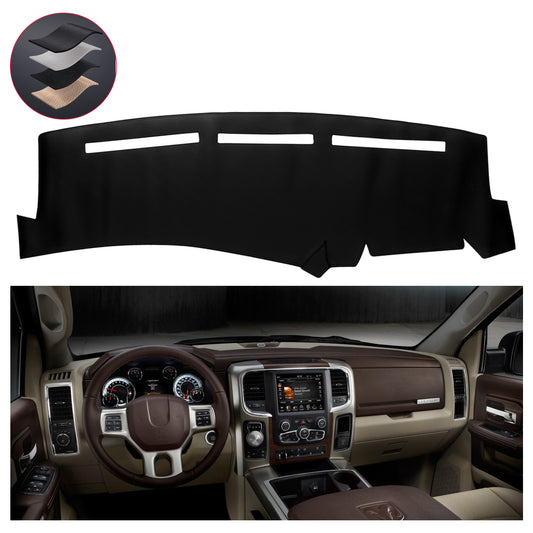 SPEEDWOW PU Leather Dash Pad for 1999-2006 Silverado Sierra & 2001-2006 Avalanche Tahoe Suburban Yukon, Sun Protection Anti-Vertigo Mat Blanket, Waterproof Non-Slip Dashboard Cover, Black