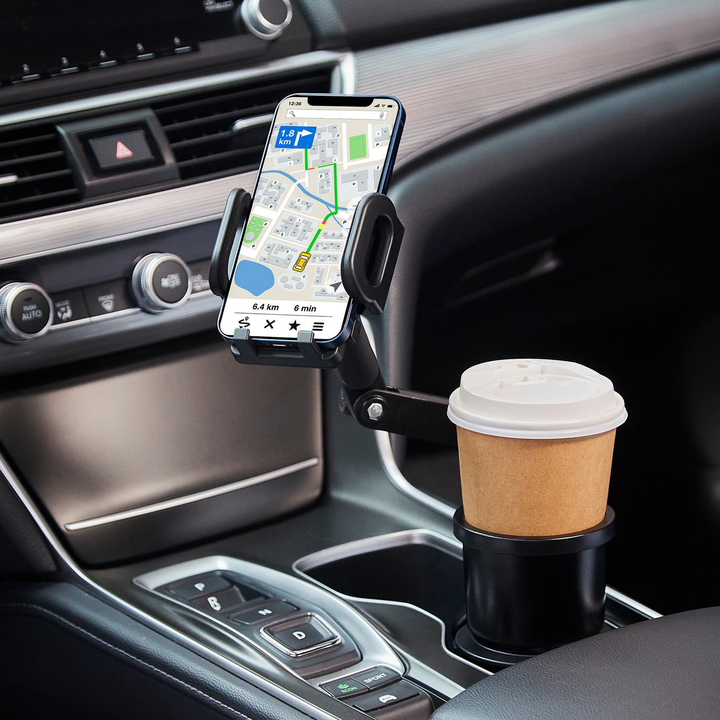SPEEDWOW Cup Holder Phone Mount for Car, 2 in 1 Car Cup Holder, 360°Rotation, Cell Phone Cup Holder for Car Compatible with iPhone, Samsung, All Smartphones