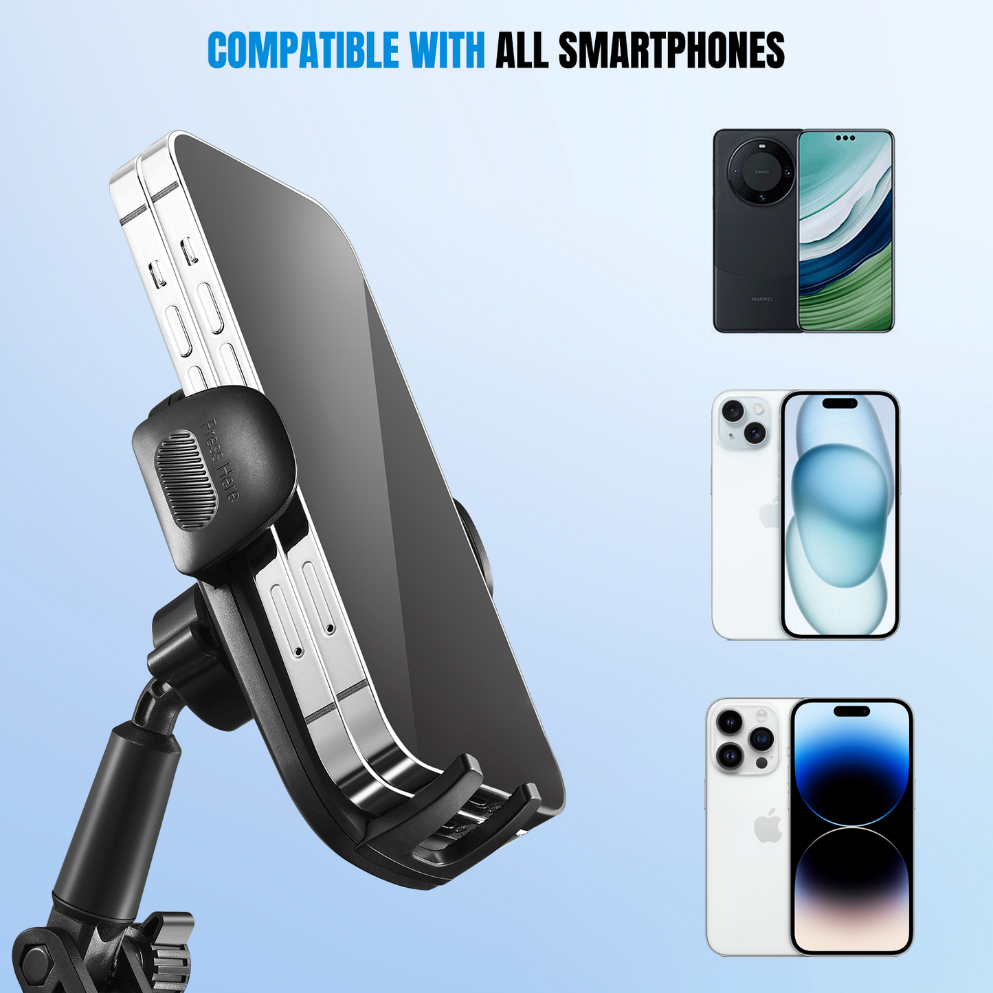 SPEEDWOW 2-in-1 Car Cup Holder Phone Mount with Adjustable Base & 360° Rotation - Universal Compatibility for iPhone, Samsung & All Smartphones (Upgraded Design)
