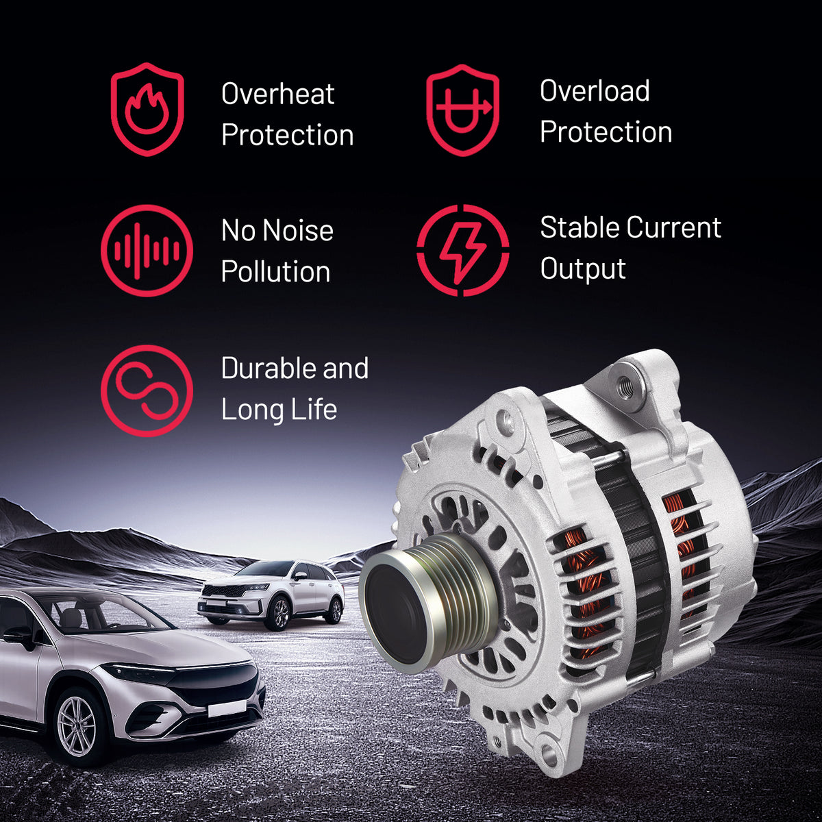 SPEEDWOW Alternator Compatible with Nissan Rogue 2008-2012 High Amp Alternators Replace 11163N 12V 110Amp CW SC6 6-Groove Pulley