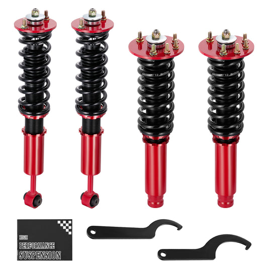 SPEEDWOW Coilover Shocks Kits for 1998-2003 Honda Accord Acura, 24 Levels Damper Adjustable Coilovers Suspension Struts Kit£¬Red
