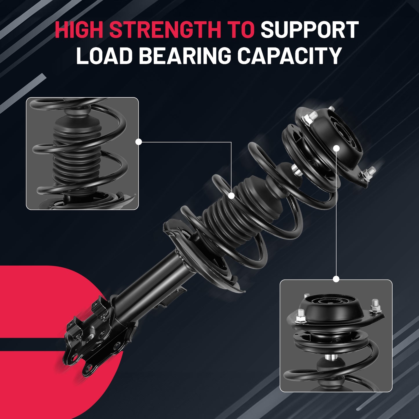 SPEEDWOW Front Shock Absorbers kit for 2011-2016 Hyundai Elantra 1.8L L4, 2014-2016 Hyundai Elantra 2.0L L4 Replacement Struts Shocks Assembly for MSS050020 G57743 G57742 172708 172709,2 Pcs