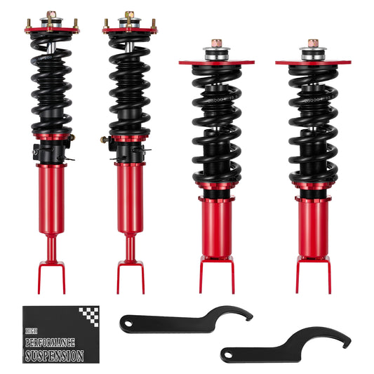 SPEEDWOW Coilovers Kits for 2003-2008 Nissan 350Z, 2003-2007 INFINITI G35, 24 Levels Damper Adjustable Coilovers Suspension Kit Shock Absorbers Struts Coilover Lowering Kit