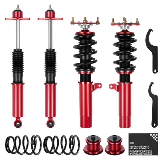 SPEEDWOW Coilovers Kits for 2004-2013 Mazda 3, 24 Levels Damper Adjustable Coilovers Suspension Kit Shock Absorbers Struts Coilover Lowering Kit
