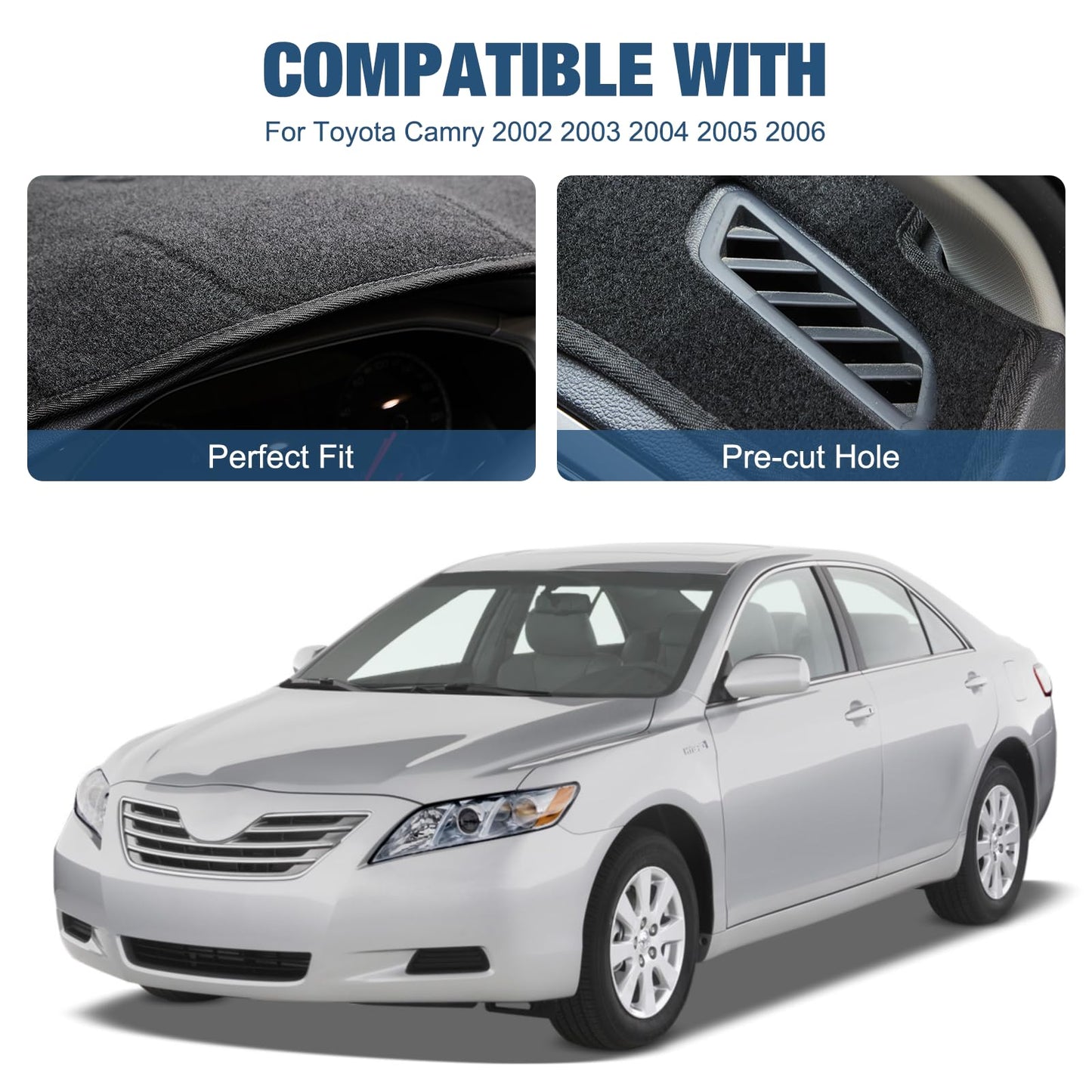 SPEEDWOW Dashboard Dash Cover Mat Carpet Compatible with 2002 2003 2004 2005 2006 Toyota Camry