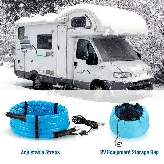 SPEEDWOW 30FT Heavy Duty Heated Drinking Water Hose, Anti-Freeze -45℉/-42°C & Energy-Saving Thermostat for RV Campers/Truck/Home/Garden, BPA FREE, Abrasion-Resistant Cover