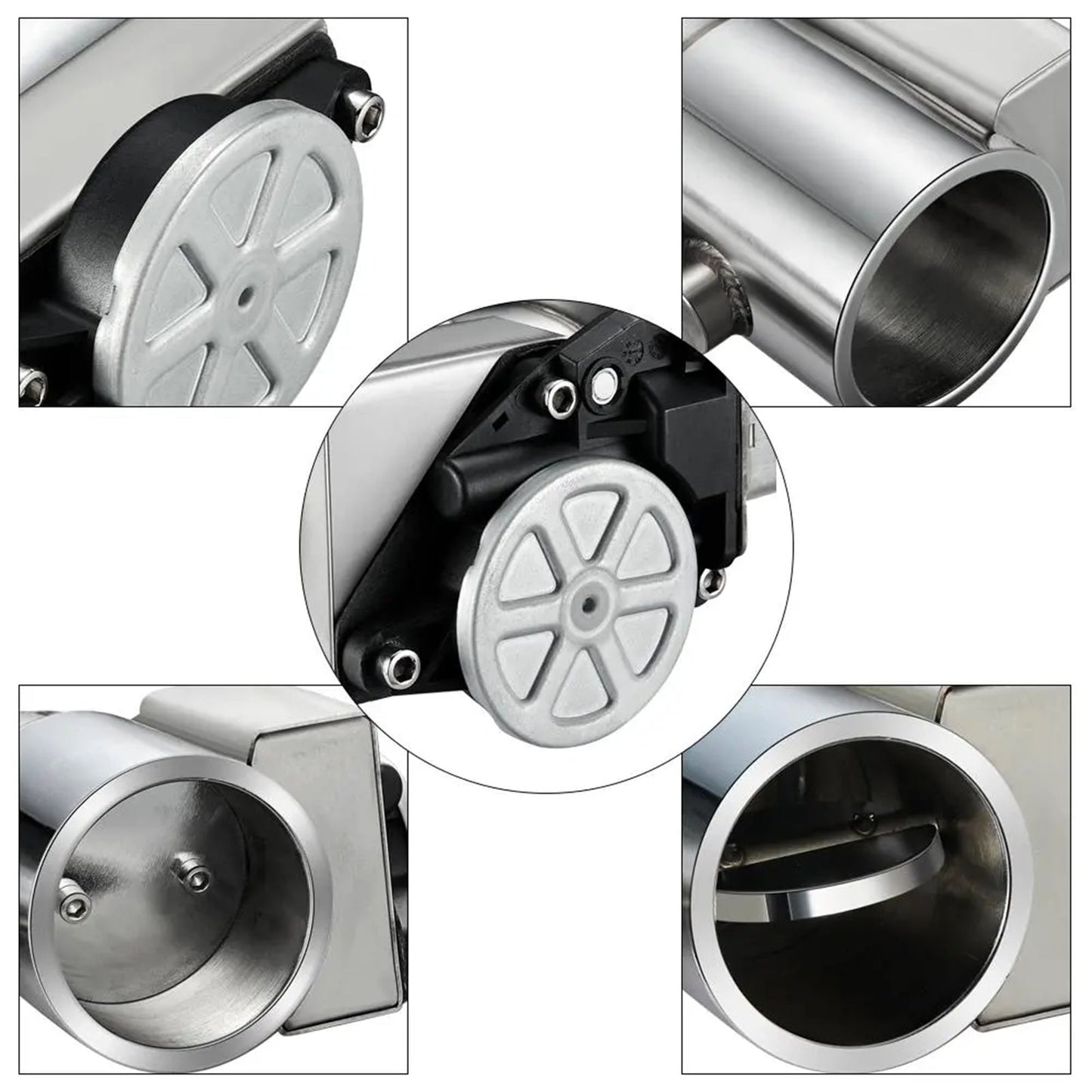 SPEEDWOW One-Piece Electric Exhaust Cutout Valve 2.0 Inch Catback Single Y Pipe with One Controller Remote Kit