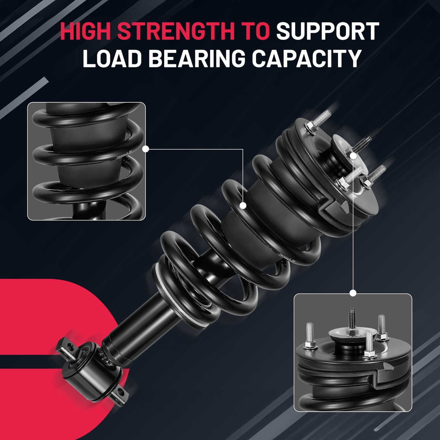 SPEEDWOW Front Complete Struts & Rear Shocks for 2014-2018 Chevrolet Silverado 1500 4WD